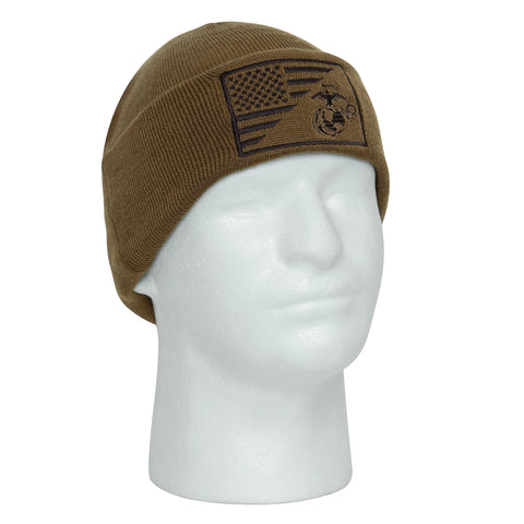 Rothco USMC Eagle, Globe and Anchor / US Flag Deluxe Fine Knit Watch Cap