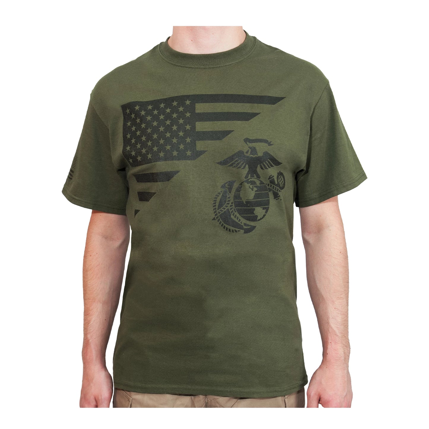 Rothco US Flag / USMC Eagle, Globe, &amp; Anchor T-Shirt