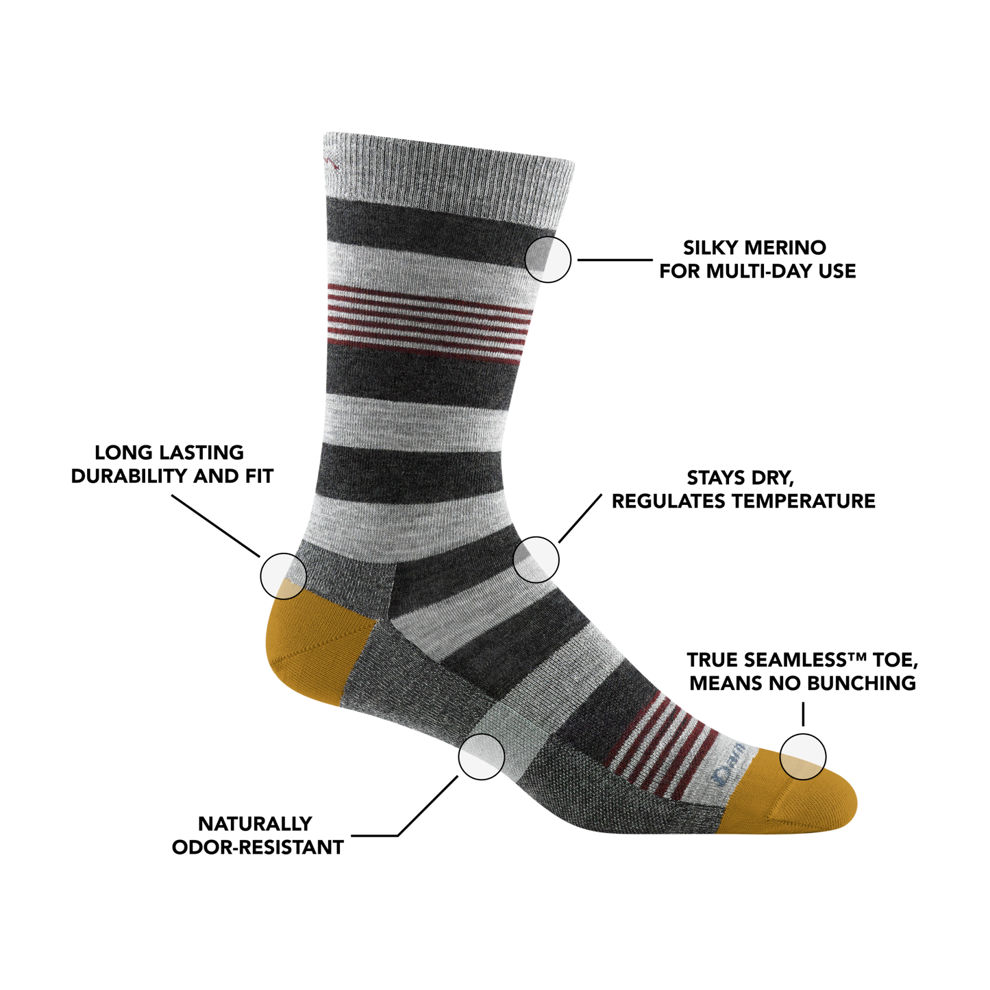 Men's Oxford Crew  Lightweight Lifestyle Sock-Last Chance
