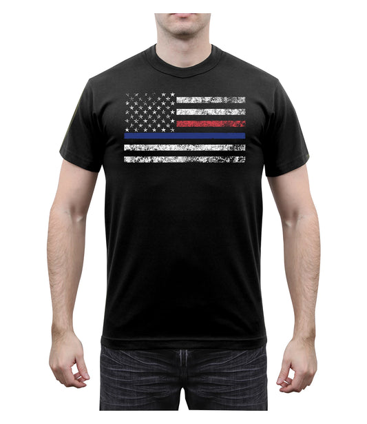 Rothco Thin Blue Line &amp; Thin Red Line T-shirt
