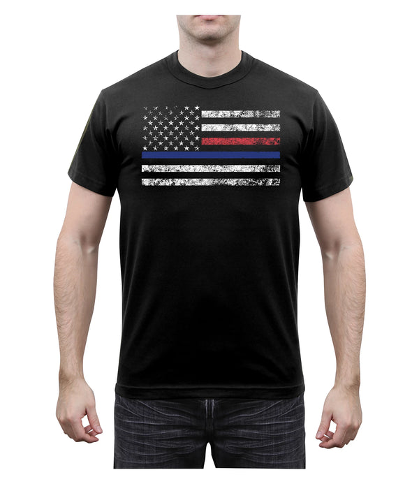 Rothco Thin Blue Line &amp; Thin Red Line T-shirt