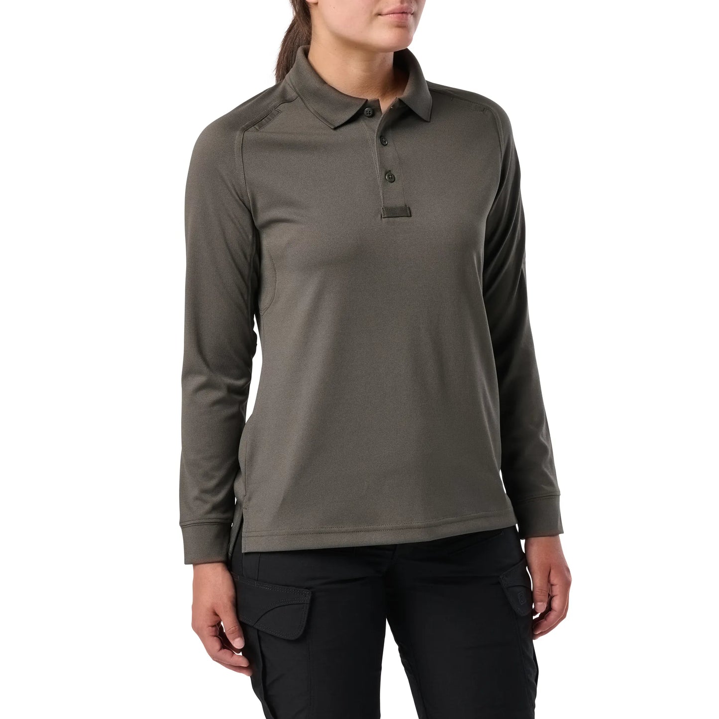 Women's Performance Long Sleeve Polo – TDU Green