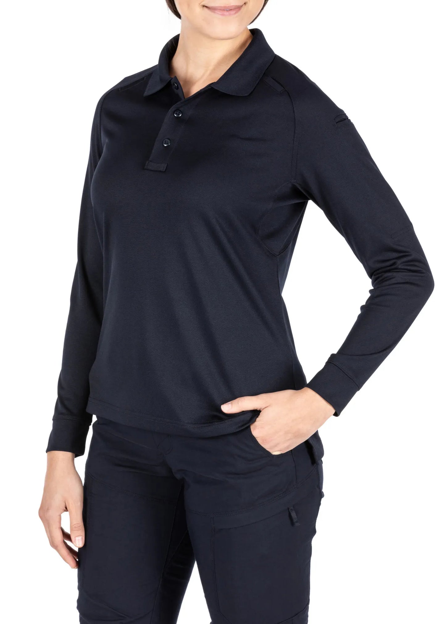 Women's Performance Long Sleeve Polo – Dark Navy