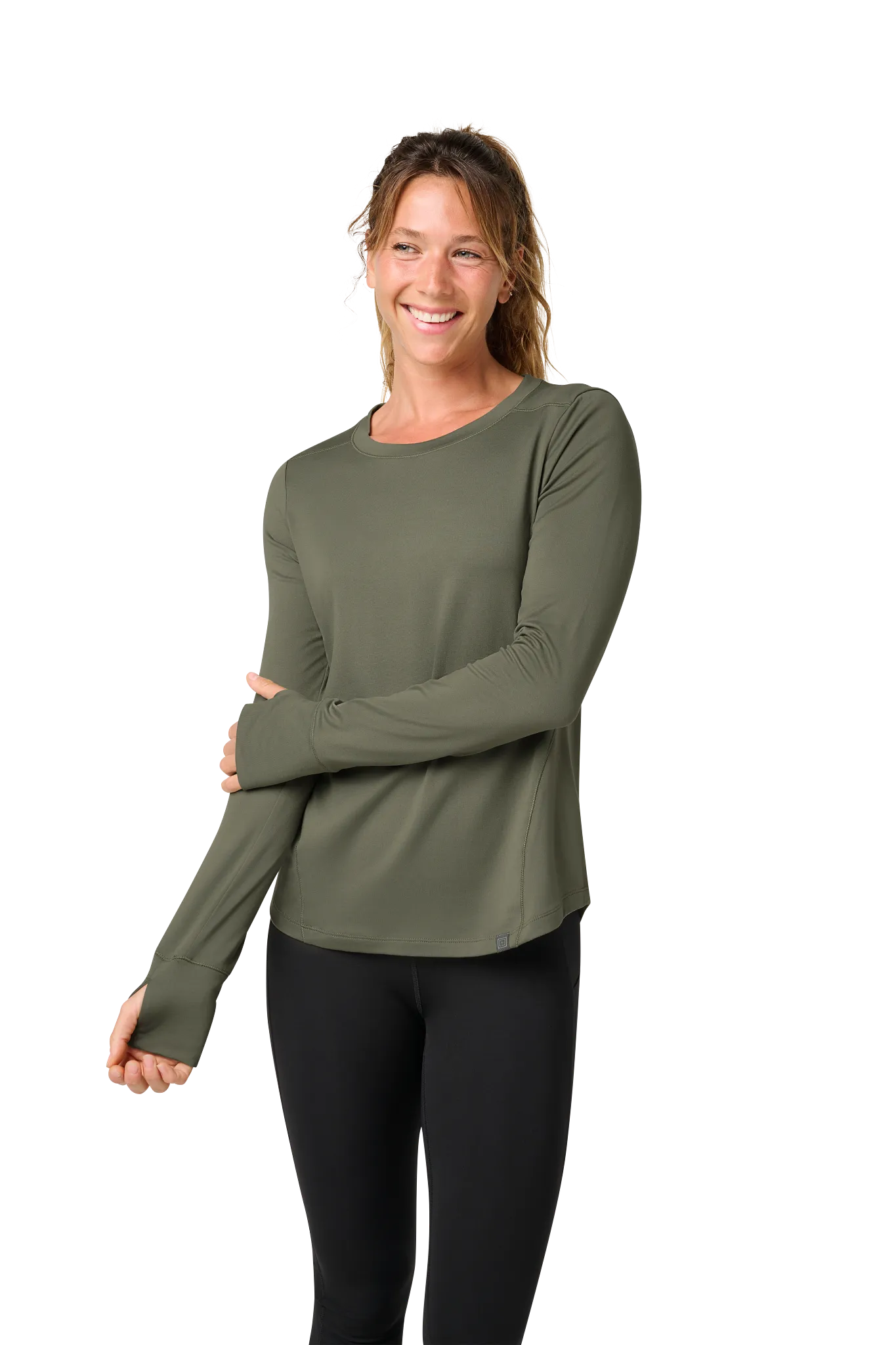 Yelena Crew Long Sleeve – Tank Green