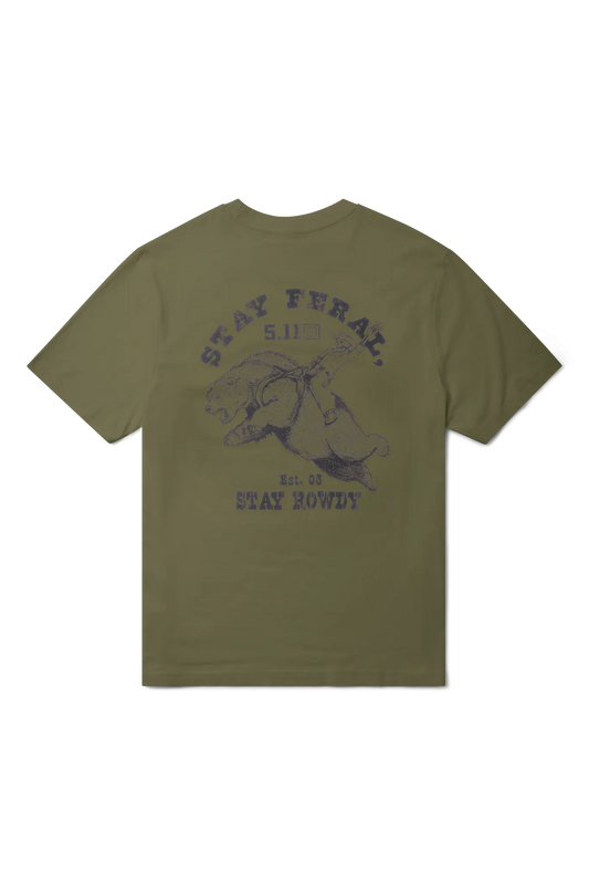 Men's Stay Feral Relaxed Short Sleeve Tee – Kalamata Green