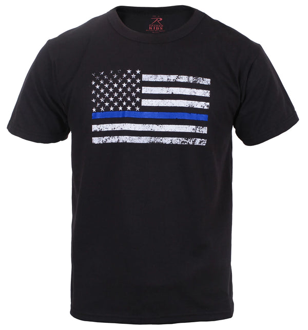 Rothco Kids Thin Blue Line US Flag T-Shirt