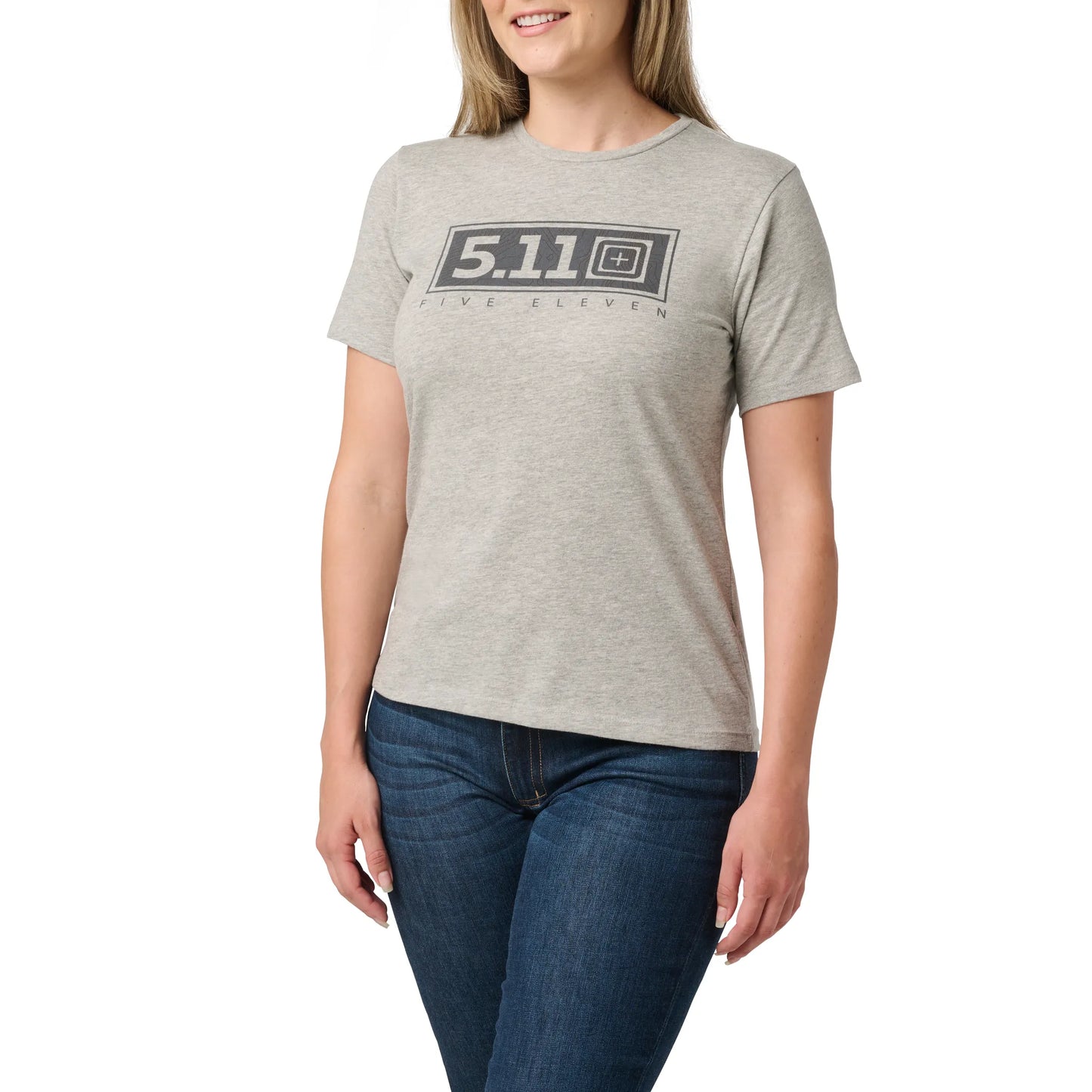 Women's 5.11® Logo Rectangle Tee – Heather Gray