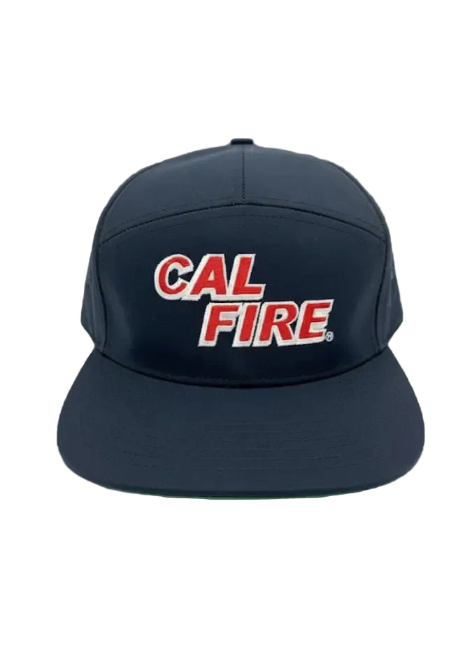 Navy blue cap with 'CAL FIRE' logo on a gray background