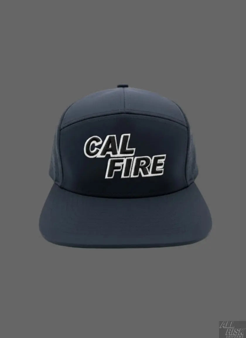 Navy blue cap with 'CAL FIRE' text on a gray background