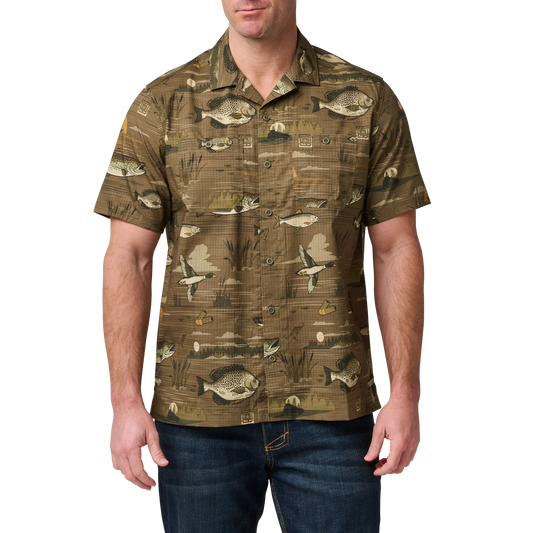 Great Adventure Print Short Sleeve Shirt – Field Green Great Outdoors