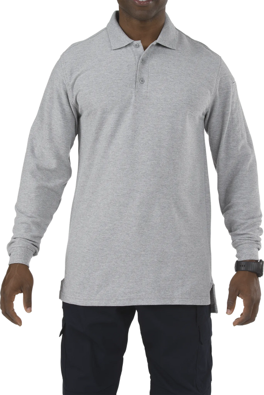 Utility Long Sleeve Polo – Heather Gray