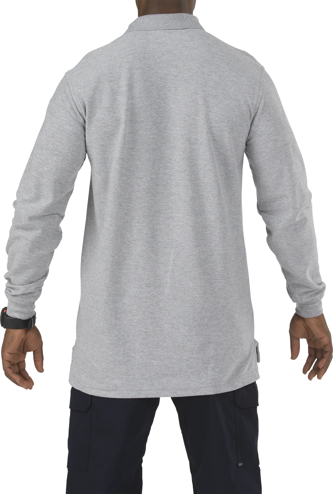 Utility Long Sleeve Polo – Heather Gray