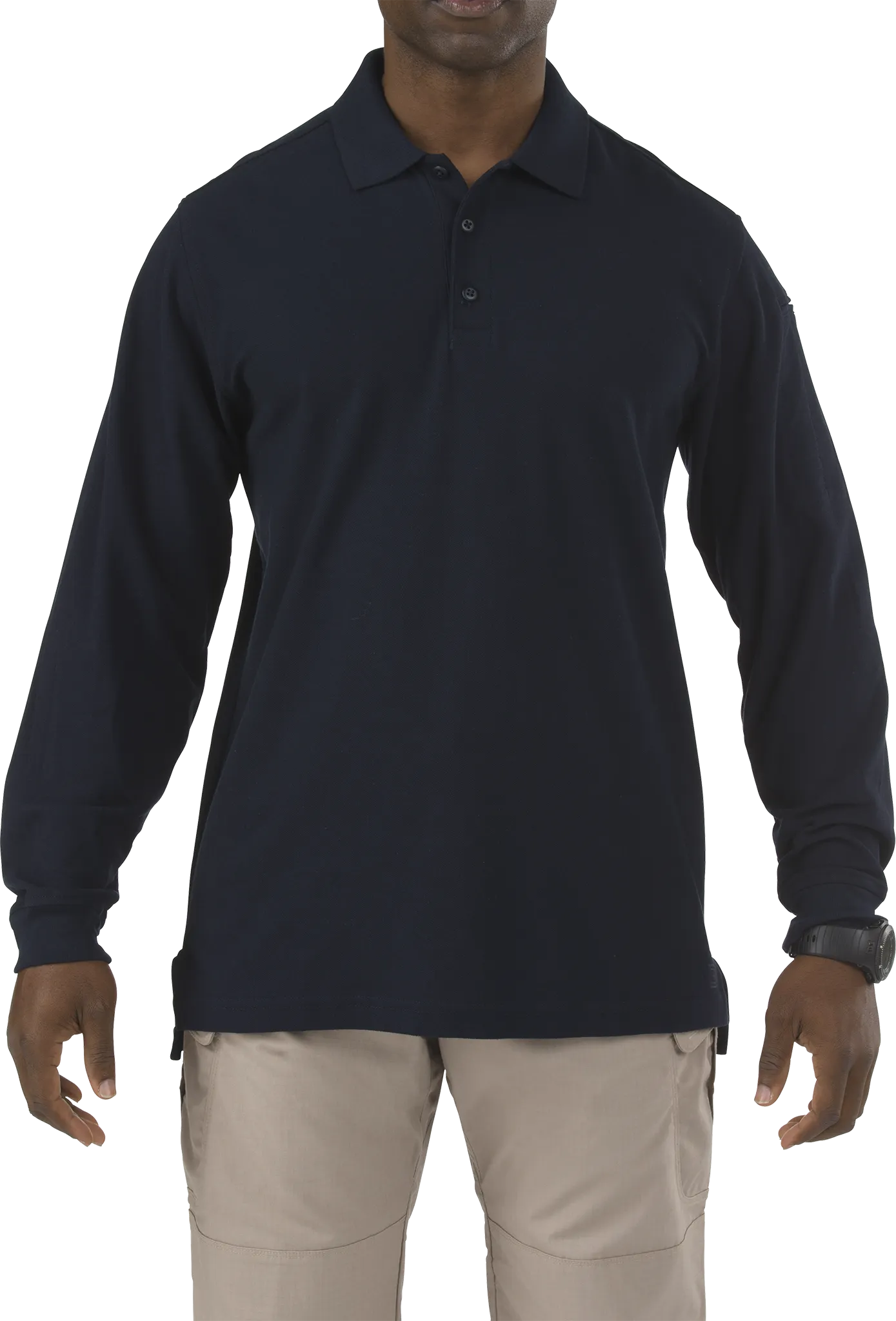 Utility Long Sleeve Polo – Dark Navy