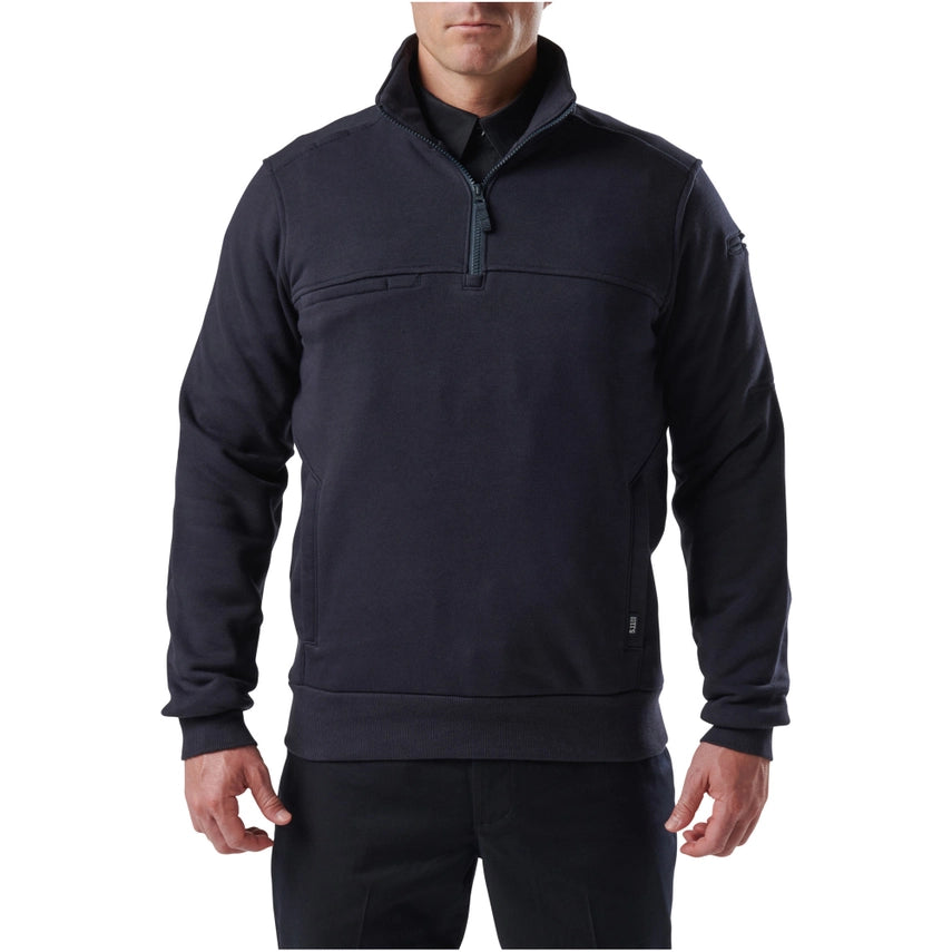 5.11 Mens Quarter Zip Job Shirt 2.0 Soft Collar - Midnight Navy - back view