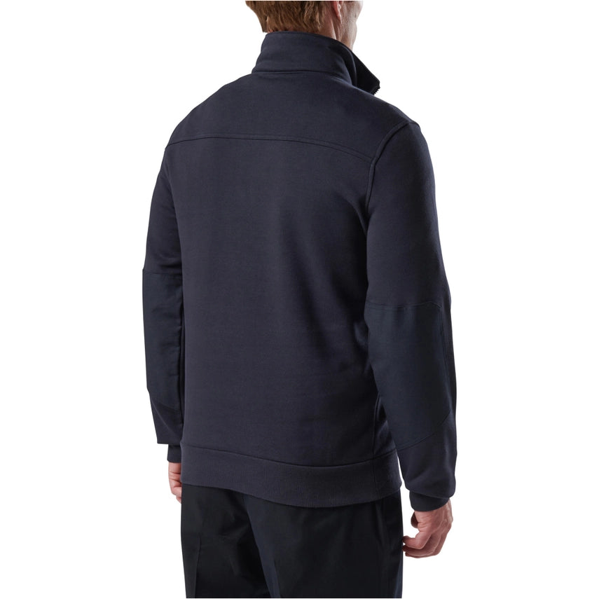 5.11 Mens Quarter Zip Job Shirt 2.0 Soft Collar - Midnight Navy - detail view