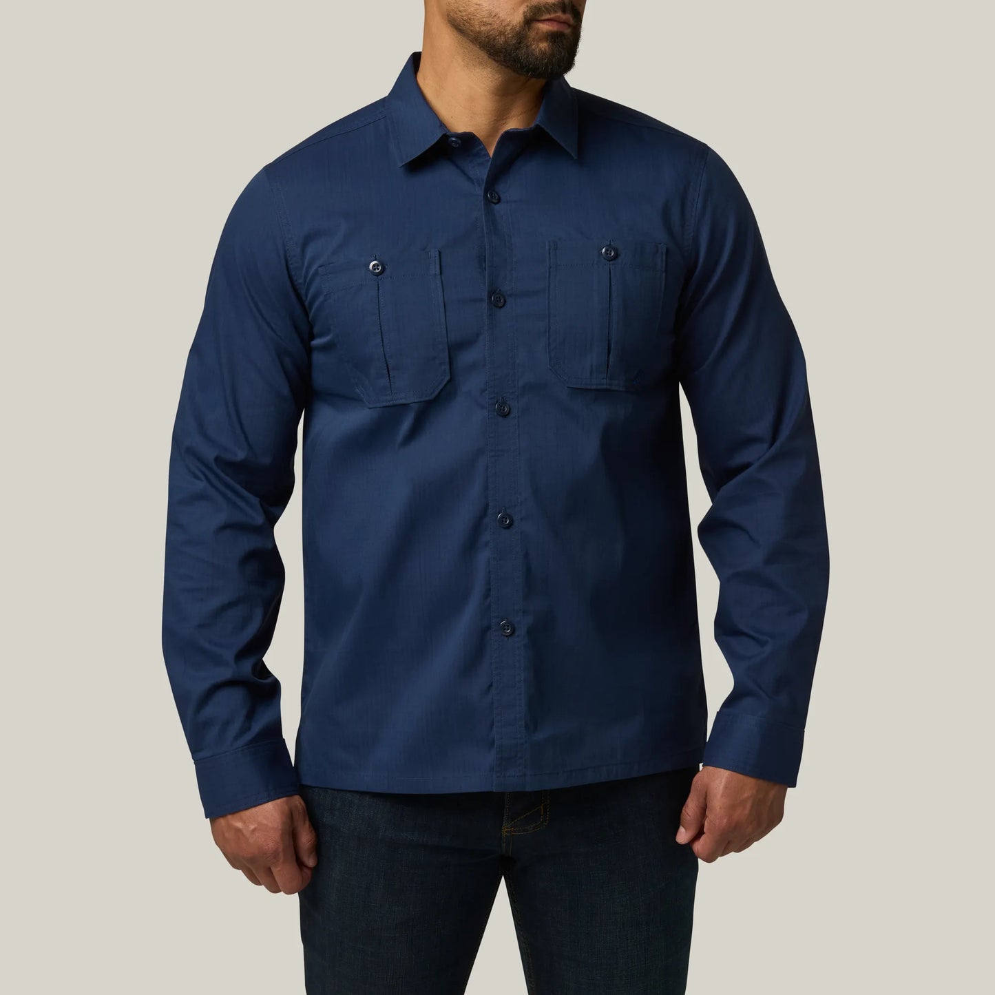 Landen Long Sleeve Work Shirt – Pacific Navy
