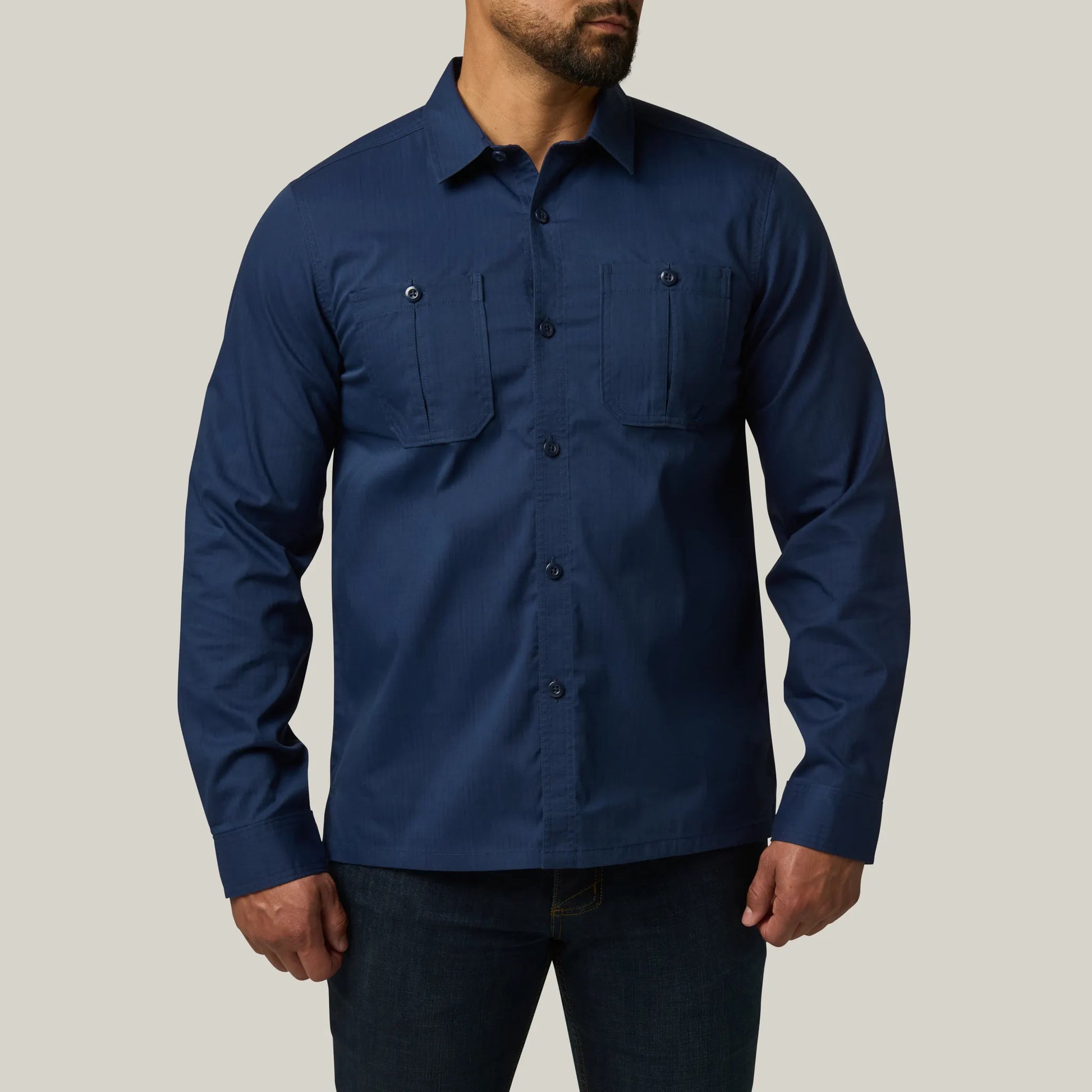 Landen Long Sleeve Work Shirt – Pacific Navy