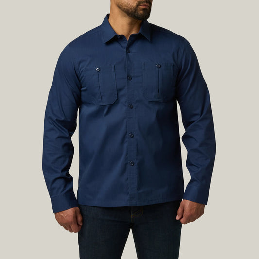 Landen Long Sleeve Work Shirt – Pacific Navy