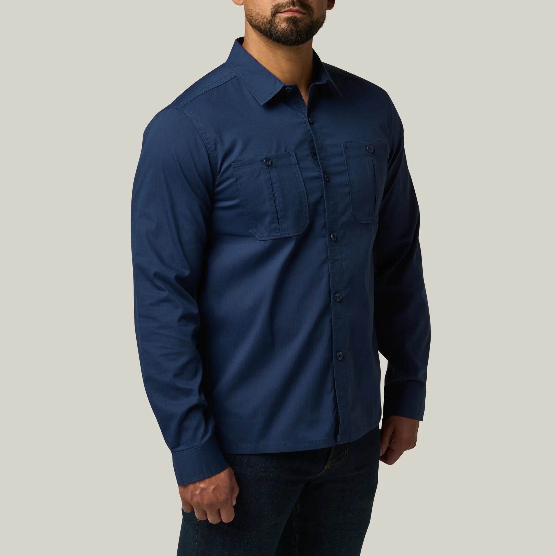 Landen Long Sleeve Work Shirt – Pacific Navy
