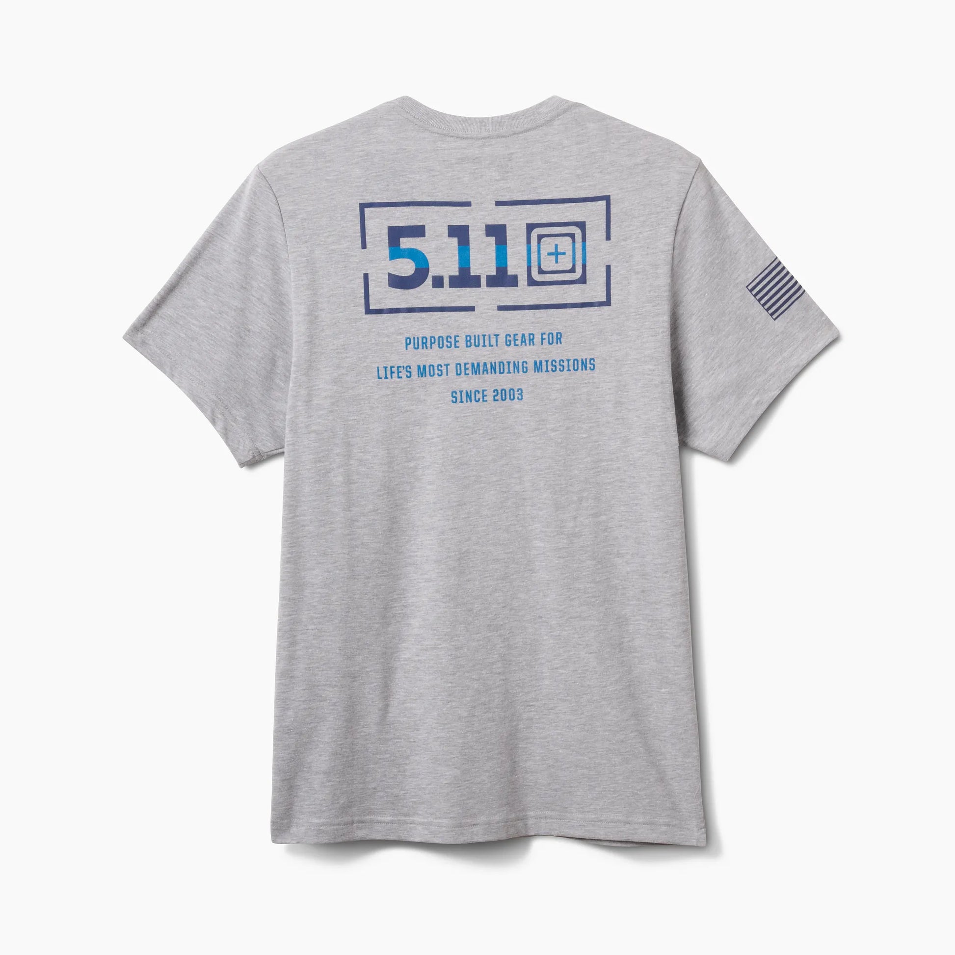 Thin Blue Line Mission Tee – Heather Gray