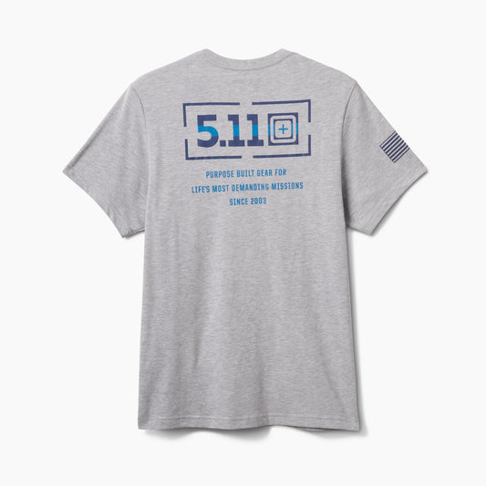 Thin Blue Line Mission Tee – Heather Gray