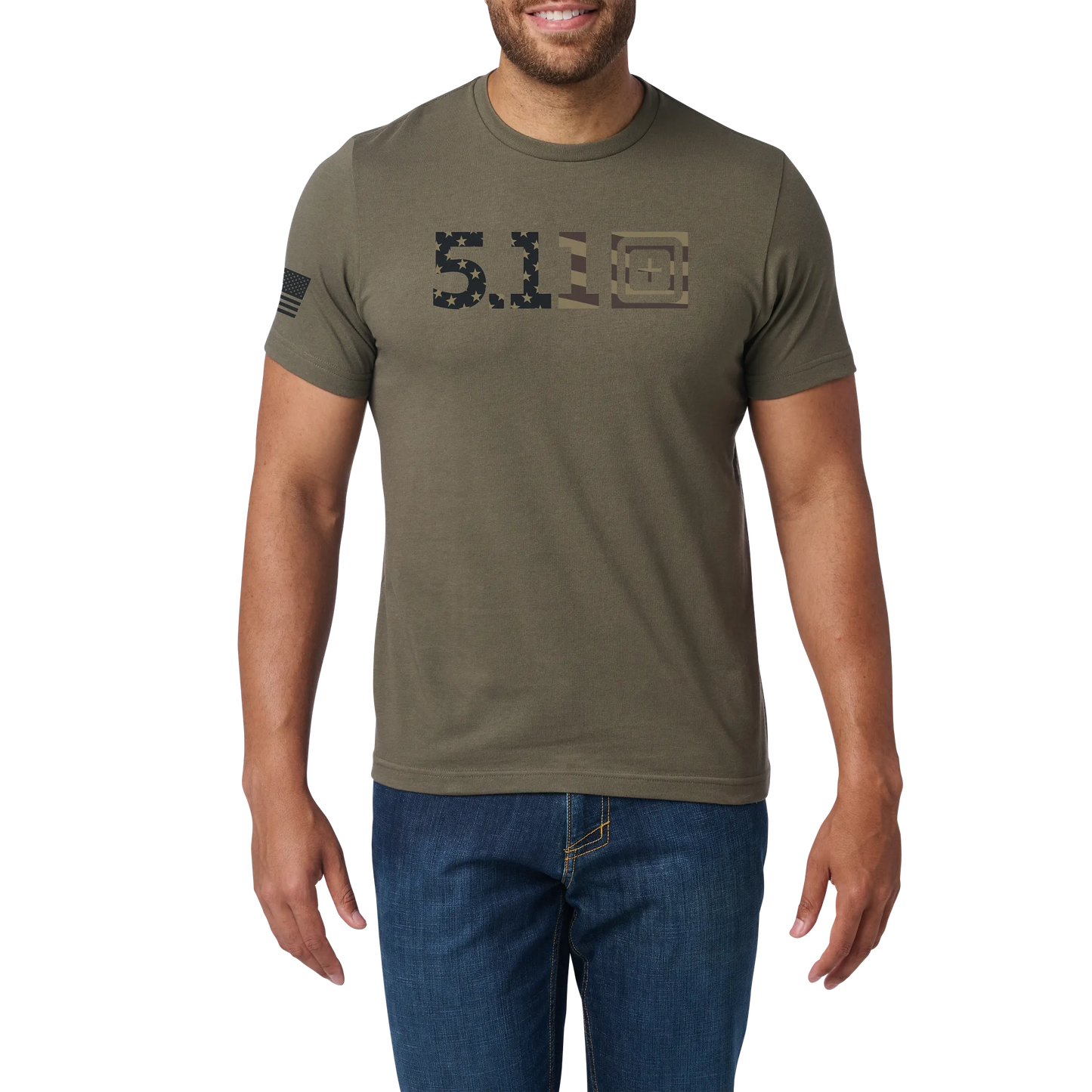 USA Flag Tonal Logo Tee – Ranger Green