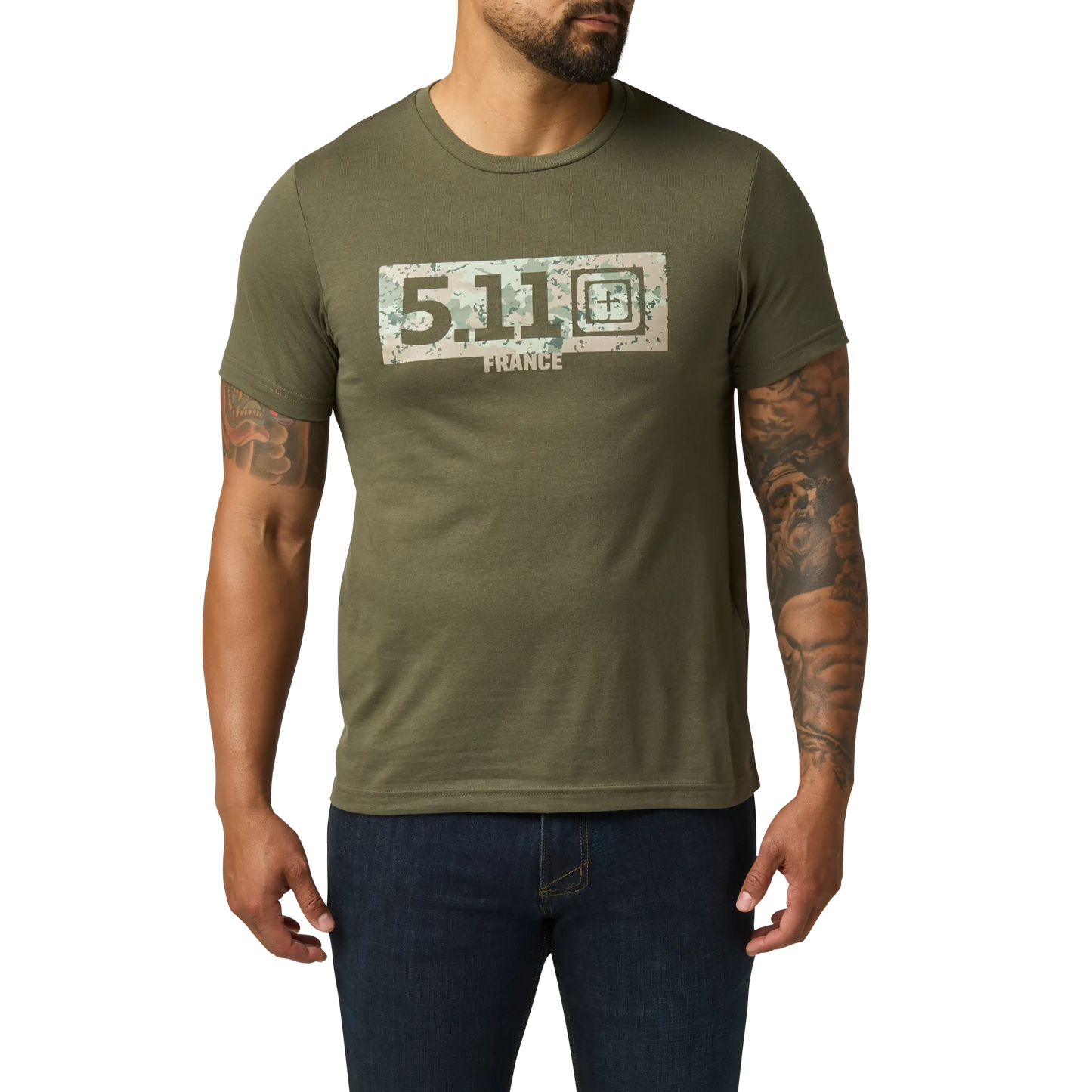 Camo Fill France Tee – Ranger Green