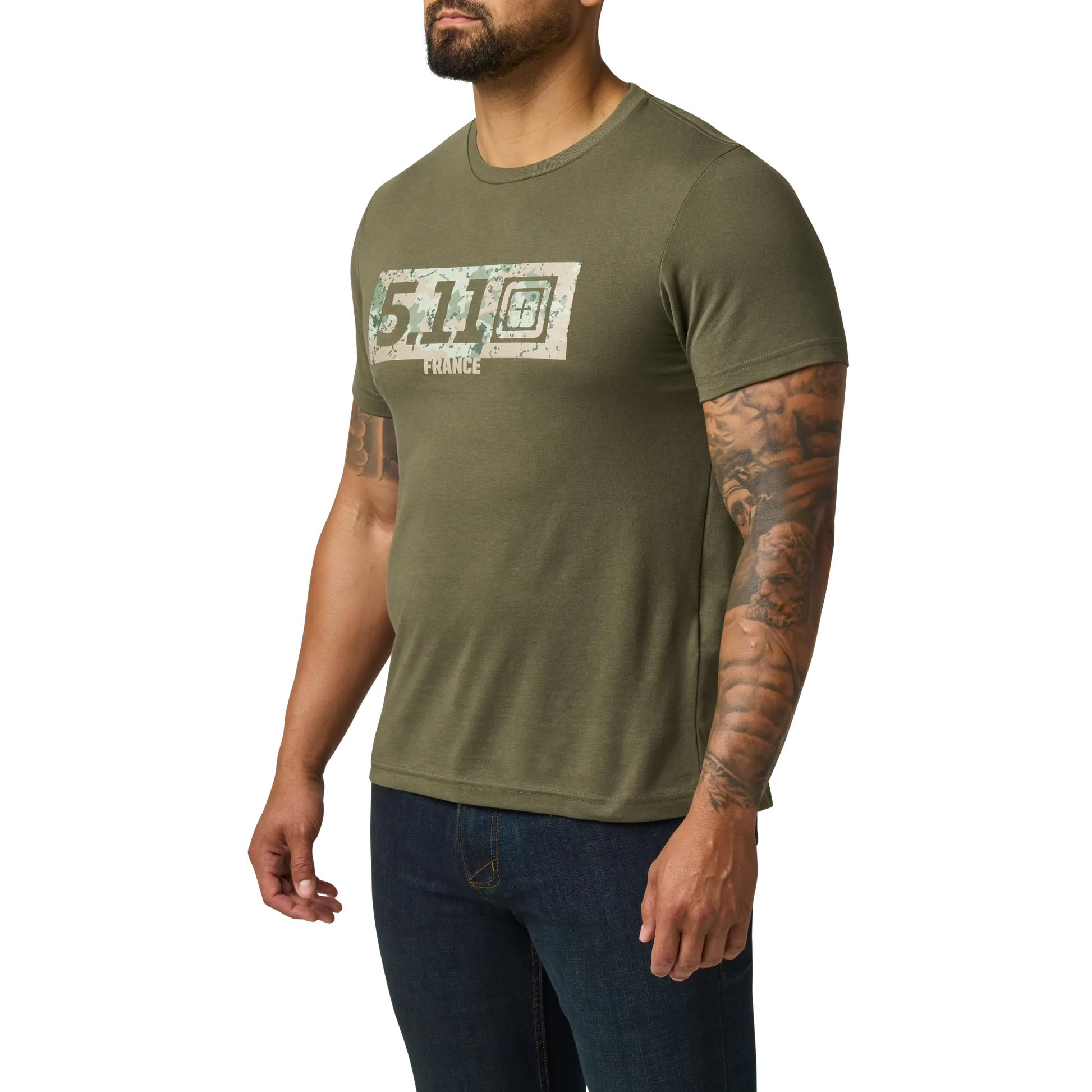 Camo Fill France Tee – Ranger Green