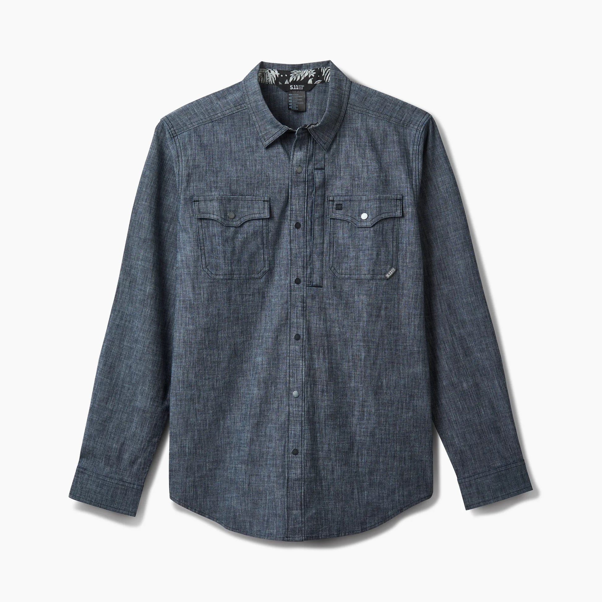 Victor Chambray Long Sleeve Shirt – Grey Blue Dark Wash