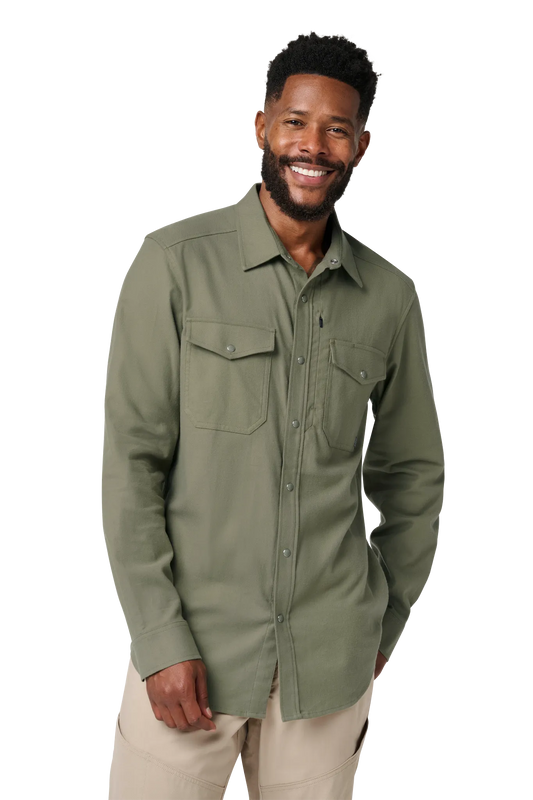 Austin Flannel Solid – Tank Green