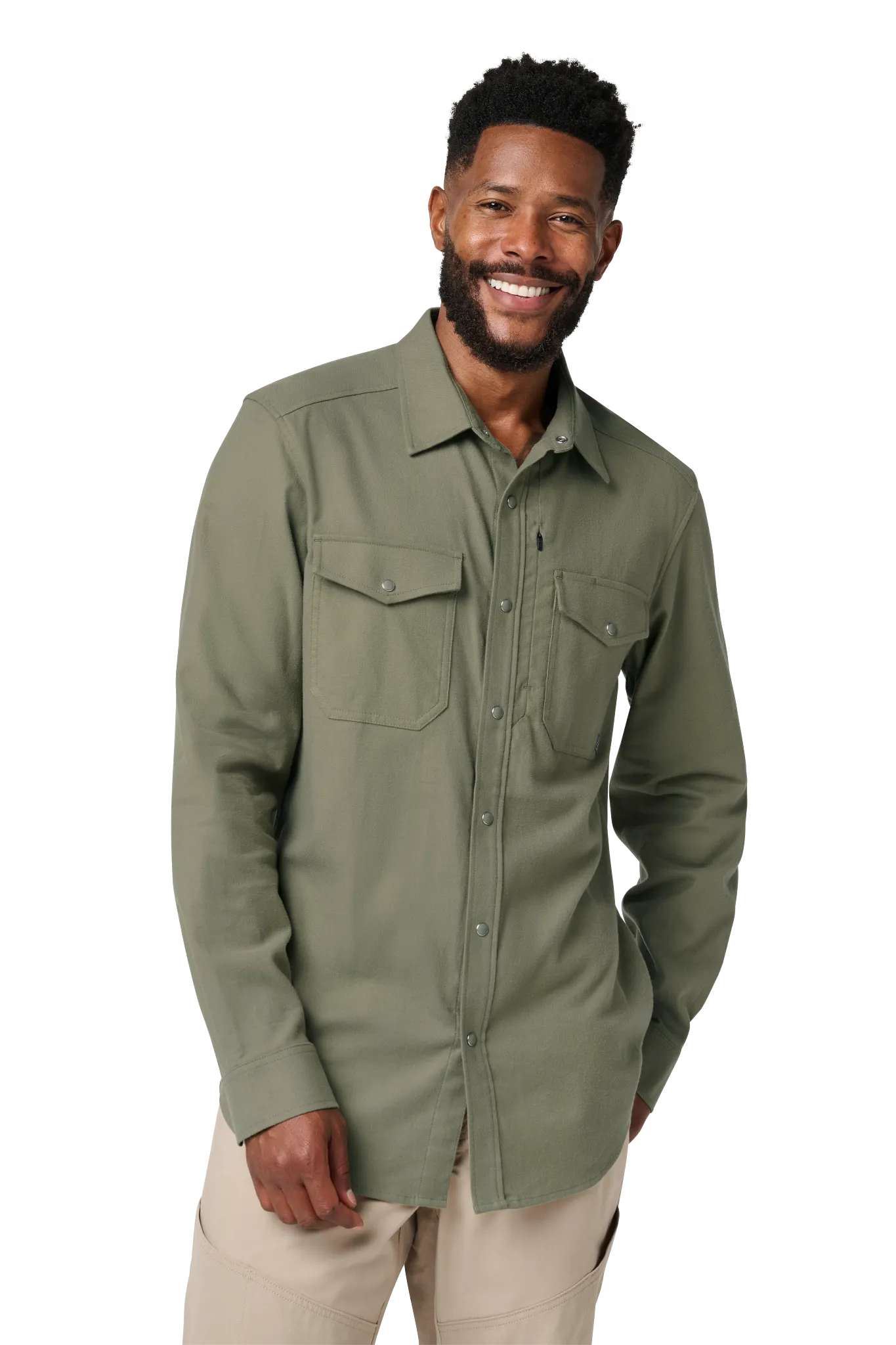 Austin Flannel Solid – Tank Green
