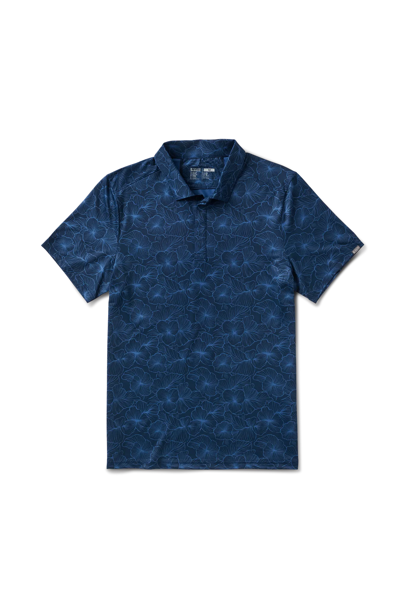 5.11® All Day Short Sleeve Polo – Pacific Navy Geobloom