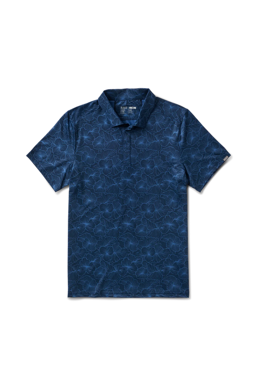 5.11® All Day Short Sleeve Polo – Pacific Navy Geobloom