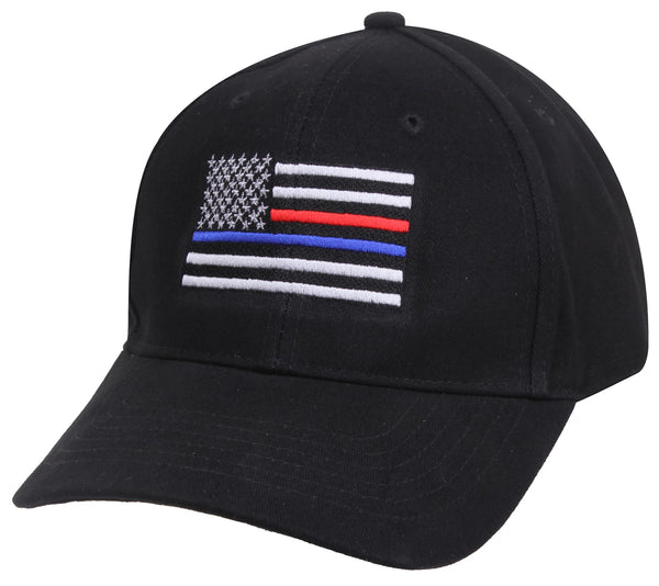 Rothco Thin Blue Line &amp; Red Line Low Profile Flag Cap