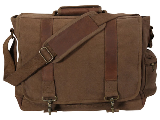 Rothco Vintage Canvas Pathfinder Laptop Bag With Leather Accents