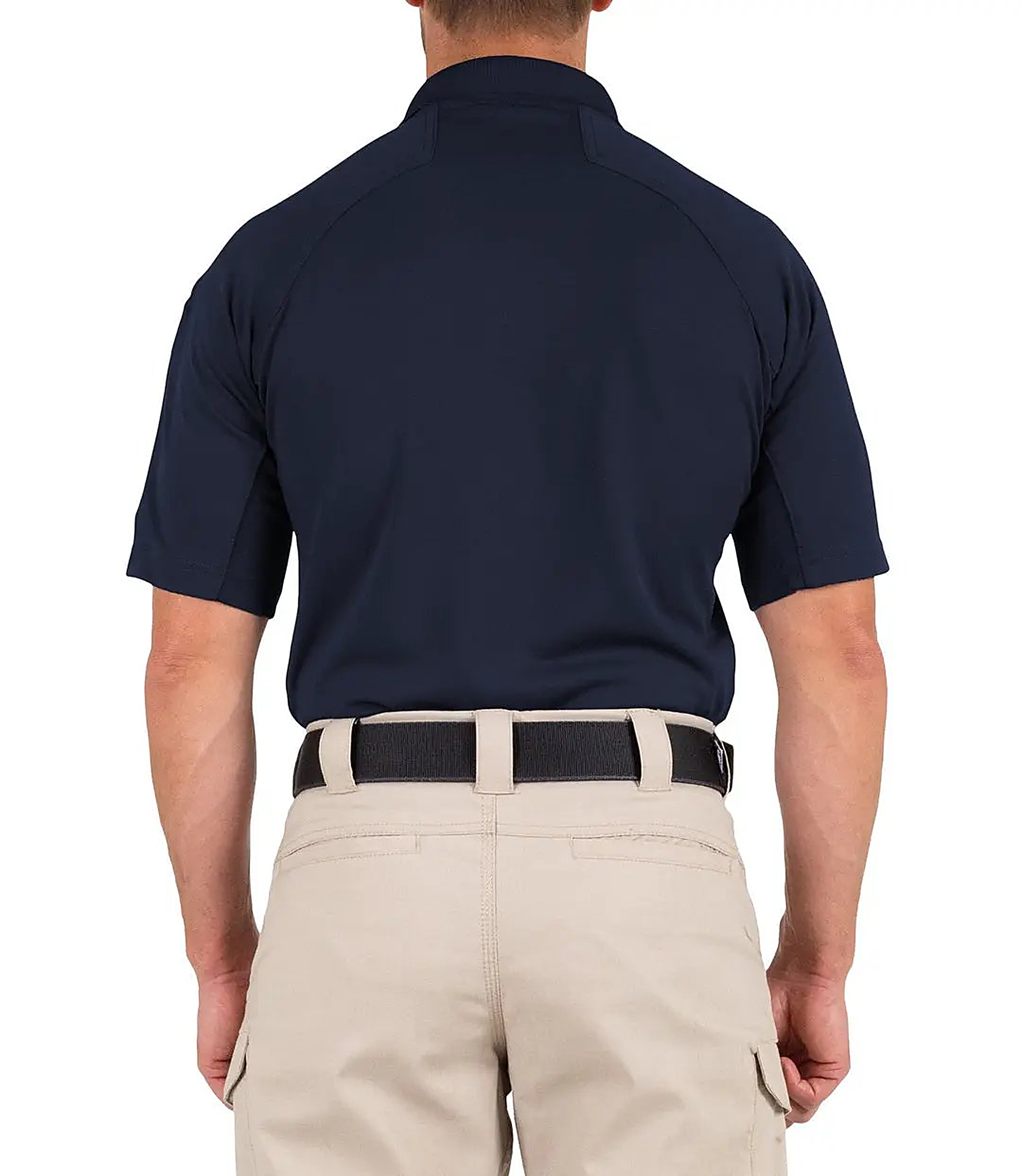 First Tactical Men's Performance Short Sleeve Polo - Midnight Navy - close-up detail