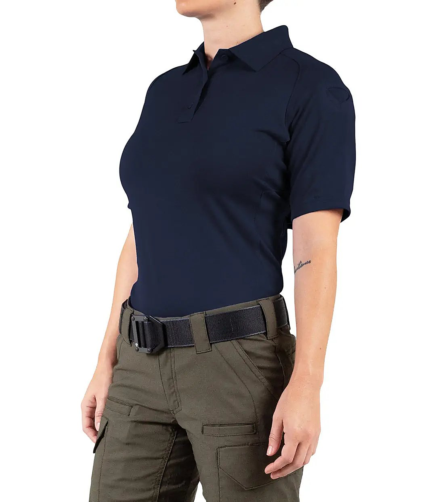 First Tactical Womens Performance Short Sleeve Polo - Midnight Navy - back view
