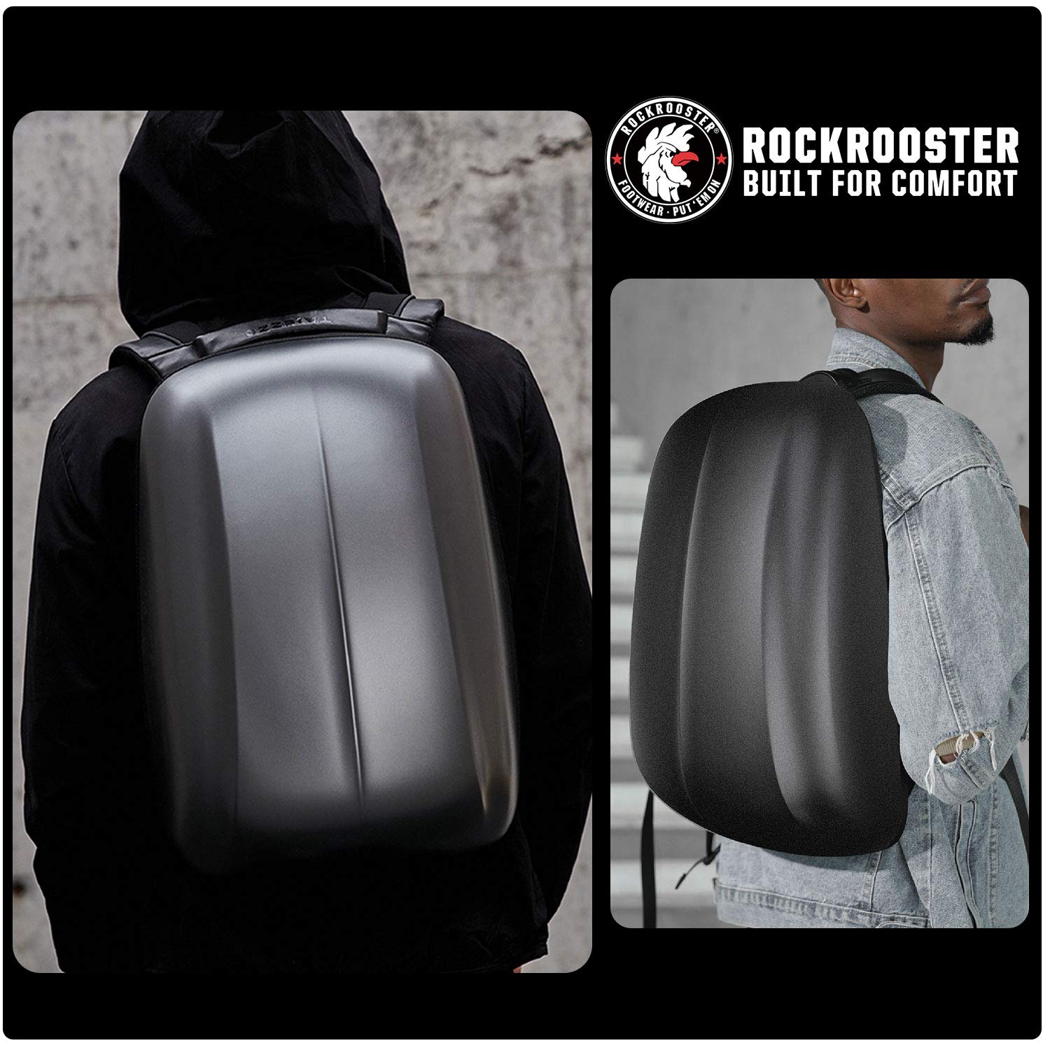 ROCKROOSTER Streamlined Backpack Helmet Cycling Bag, Apus, Computer Bag, Motorcycle Backpack, Anti Theft, Waterproof, Hard…