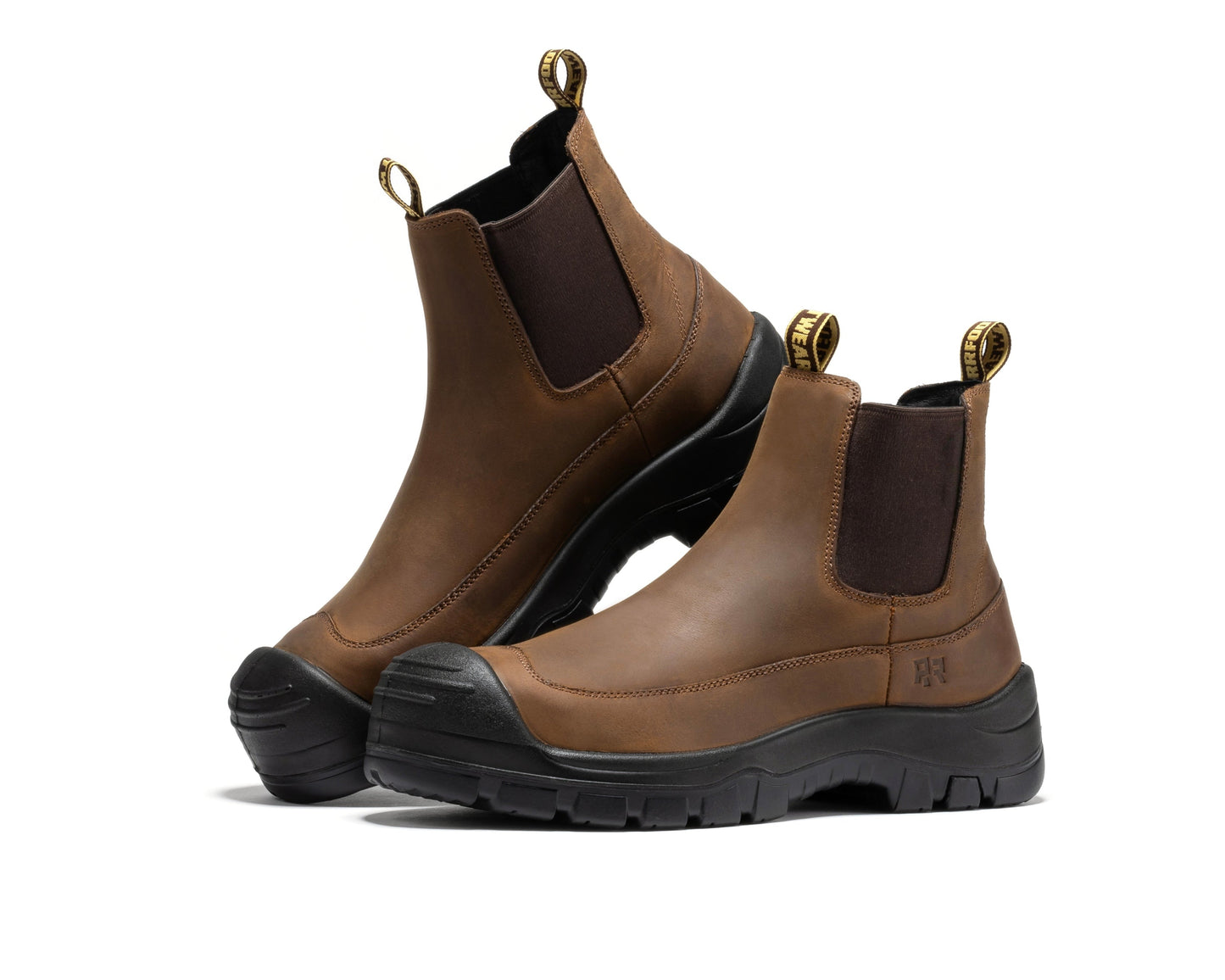 ROCKROOSTER Woodland Brown 6 inch Composite Toe Pull-on Leather Work Boots AK664 (8)