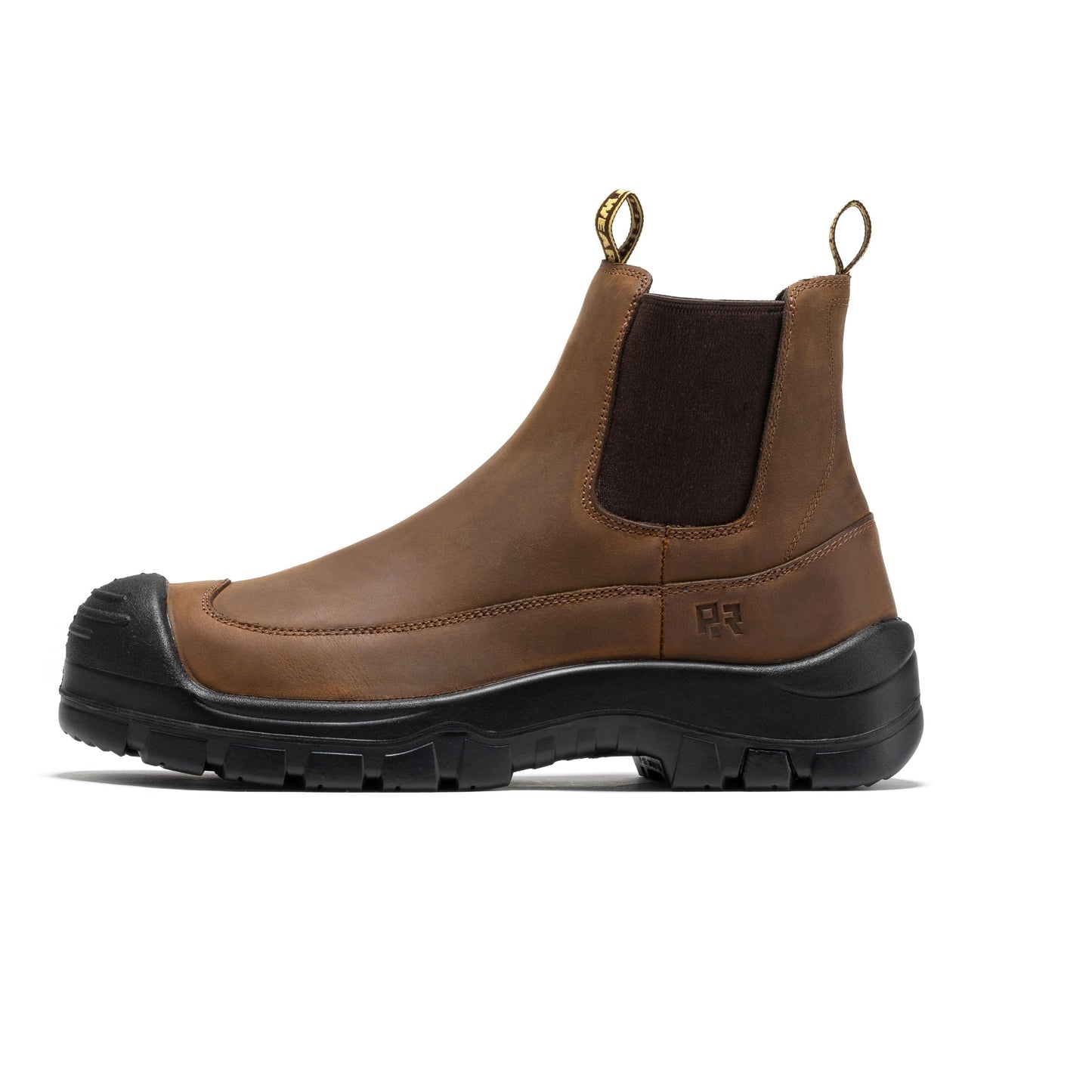 ROCKROOSTER Woodland Brown 6 inch Composite Toe Pull-on Leather Work Boots AK664 (3)