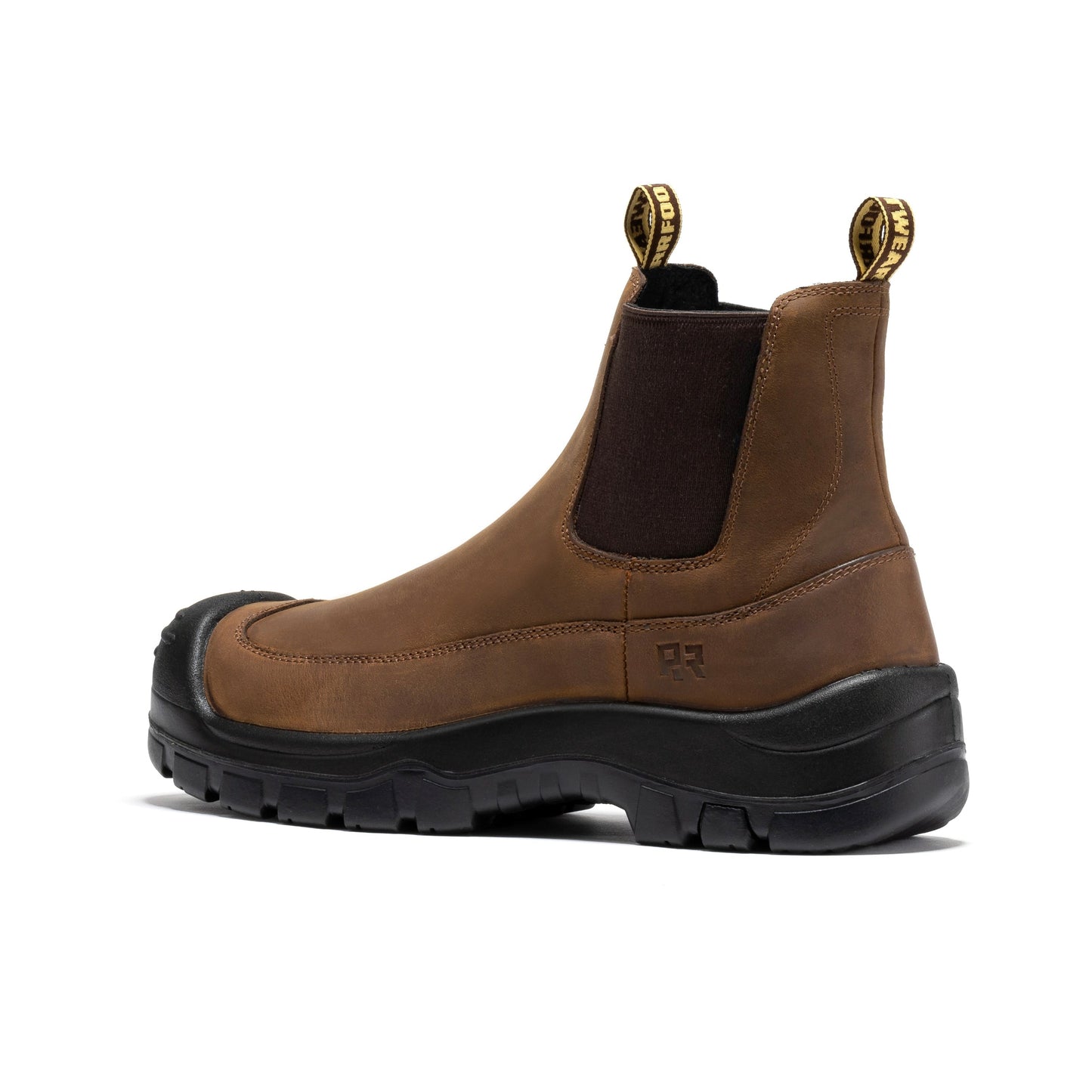 ROCKROOSTER Woodland Brown 6 inch Composite Toe Pull-on Leather Work Boots AK664 (2)
