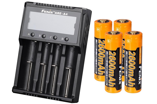 ARE-A4 Battery Charger and 2600 Battery Bundle