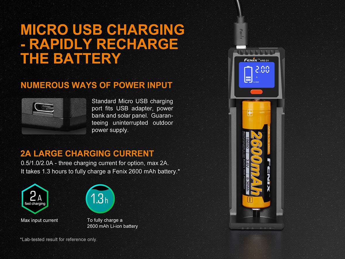 ARE-D1 Charger and 2600 Battery Bundle