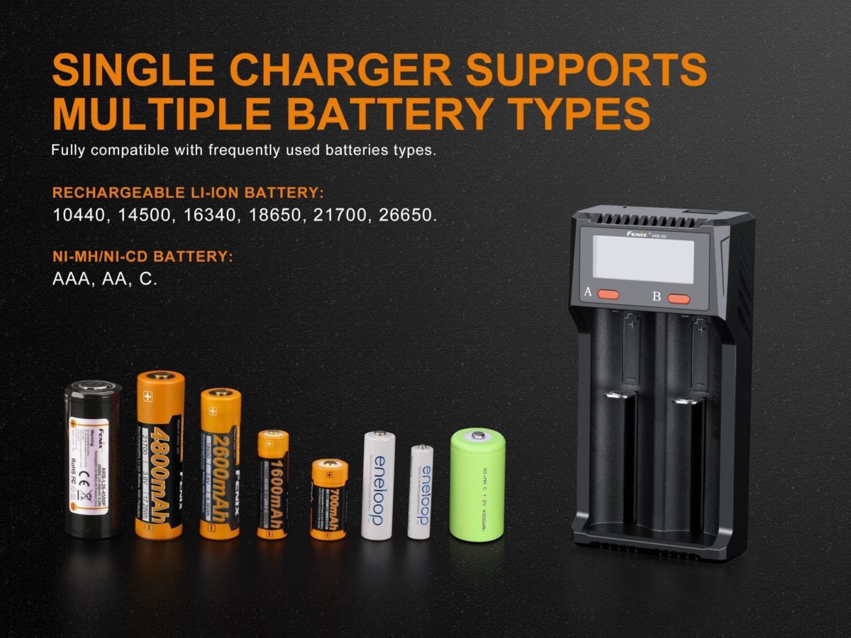 ARE-D2 Charger and 2600 Battery Bundle
