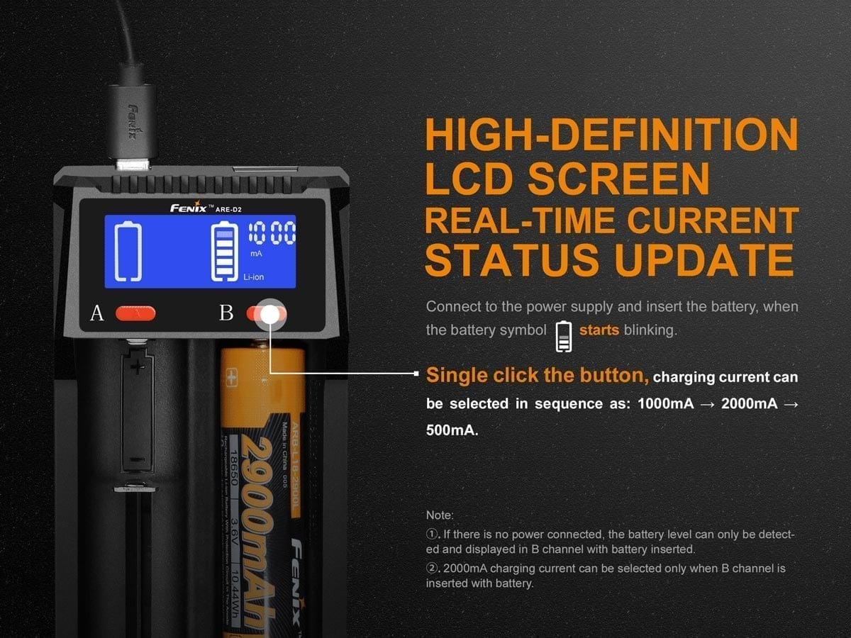 ARE-D2 Charger and 2600 Battery Bundle