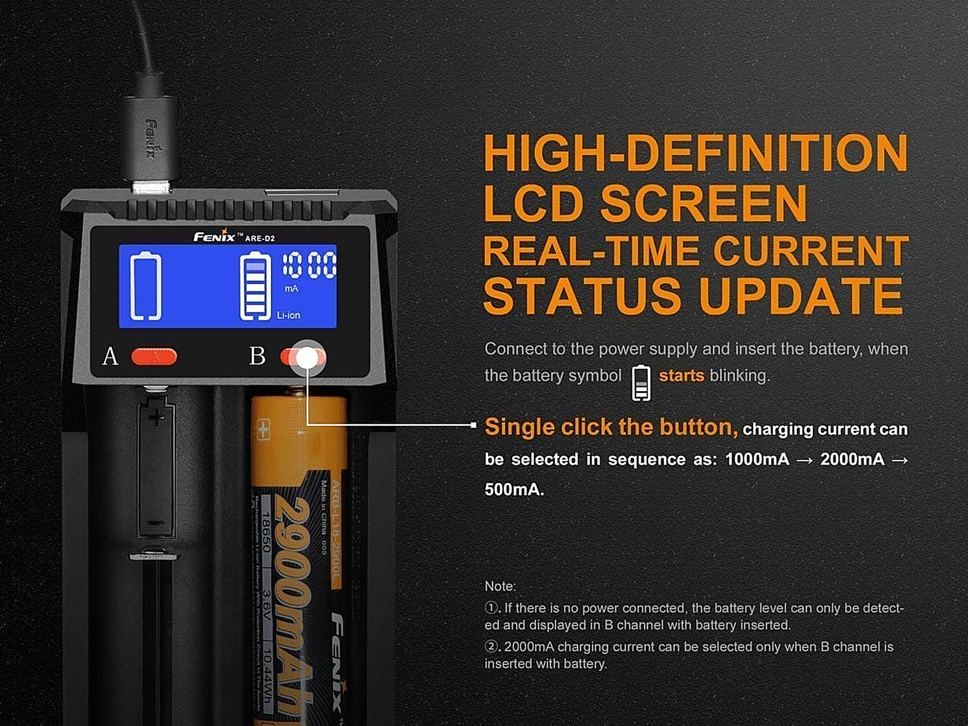 ARE-D2 Charger and 2600 Battery Bundle