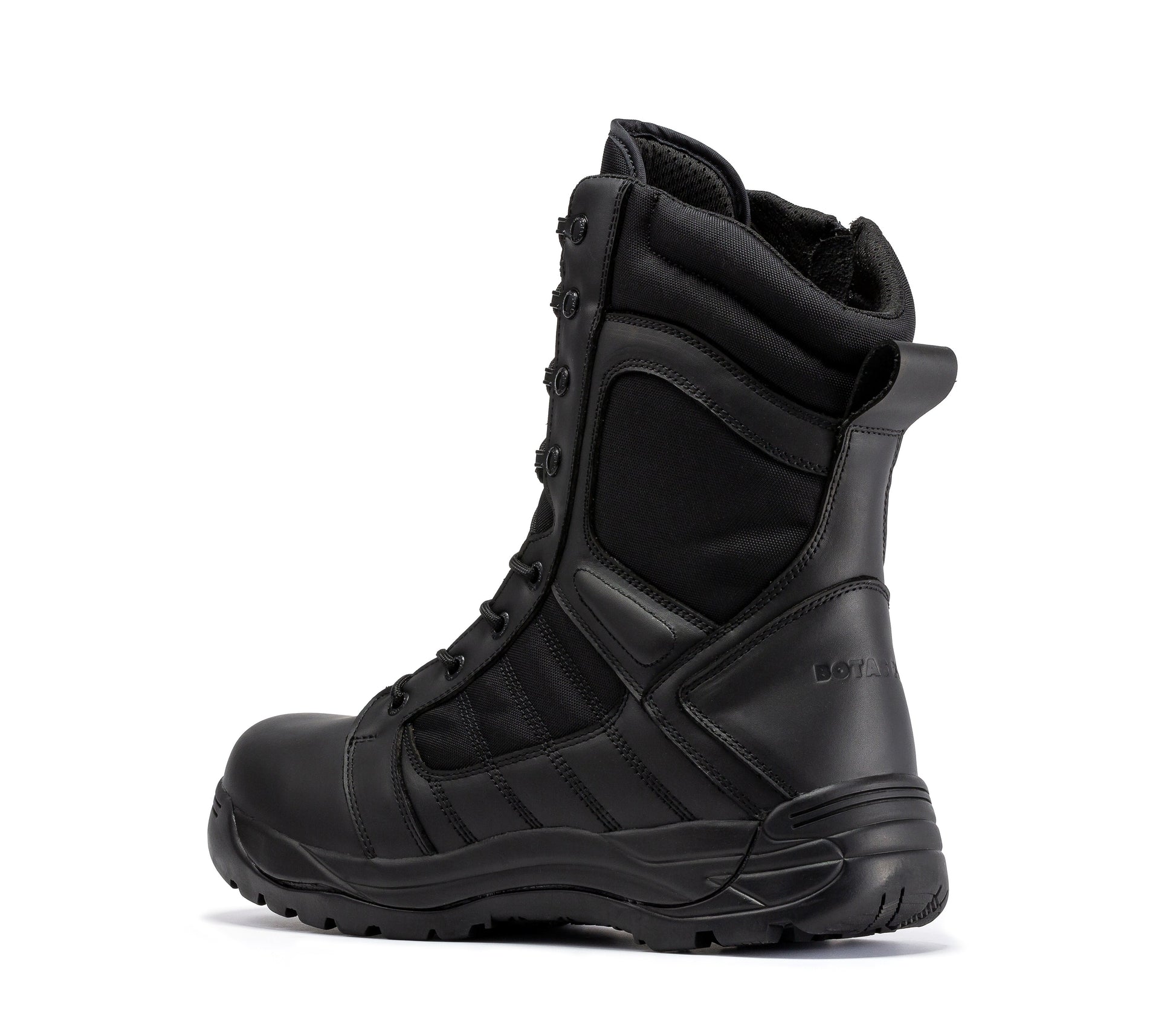 RockRooster Botas Pro Black Men's 8 inch Side Zipper Rubber Sole Tactical Boots BMP110BK