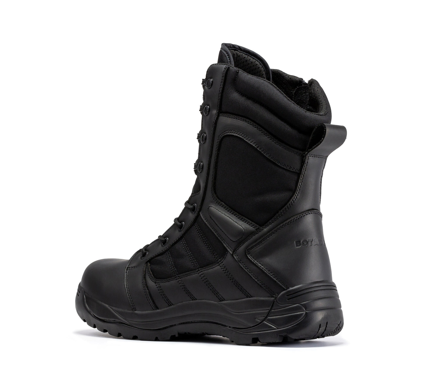 RockRooster Botas Pro Black Men's 8 inch Side Zipper Rubber Sole Tactical Boots BMP110BK (7)