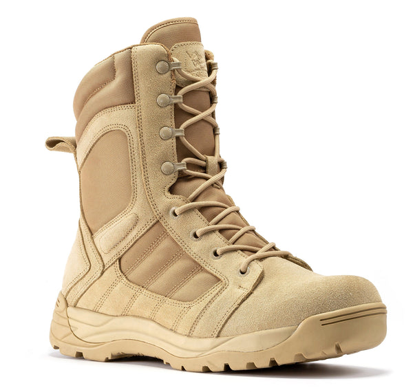 Botas Pro Sand Men's 8 inch Side Zipper Rubber Sole Tactical Boots BMP110SD