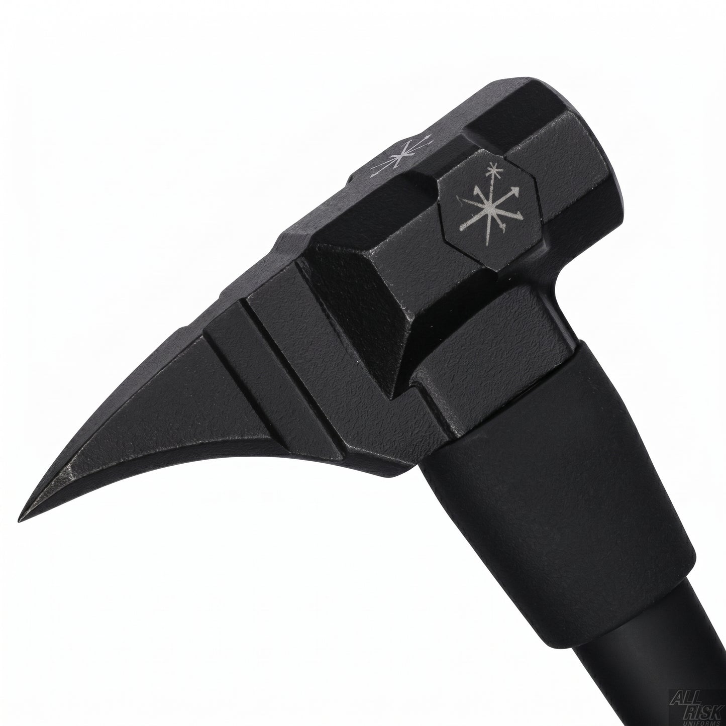 Close-up detail of Black Maxx tool head showing forged steel construction with sledge and maul striking surfaces